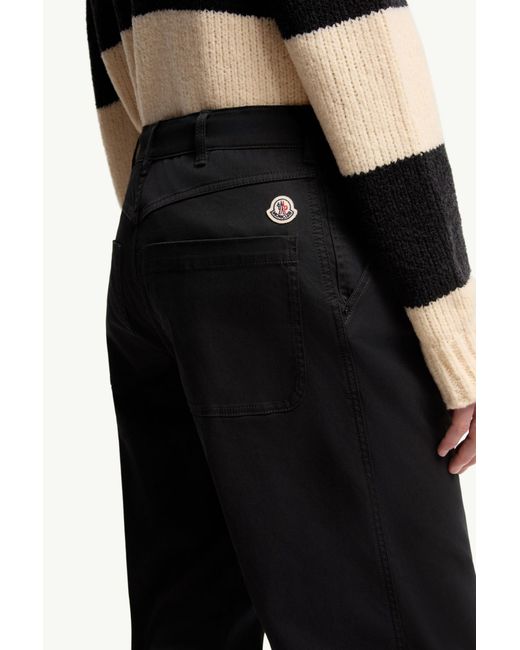 Moncler Black Stretch Gabardine Pants for men