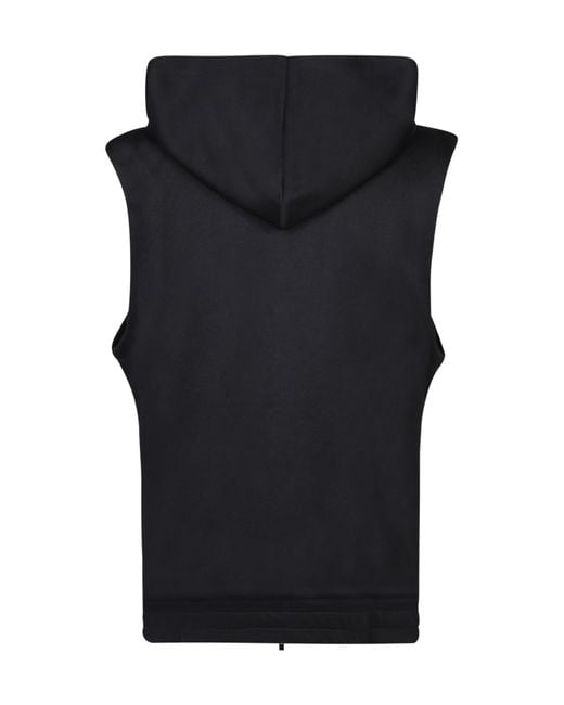 Giuseppe Zanotti Black Zipped Hooded Gilet for men