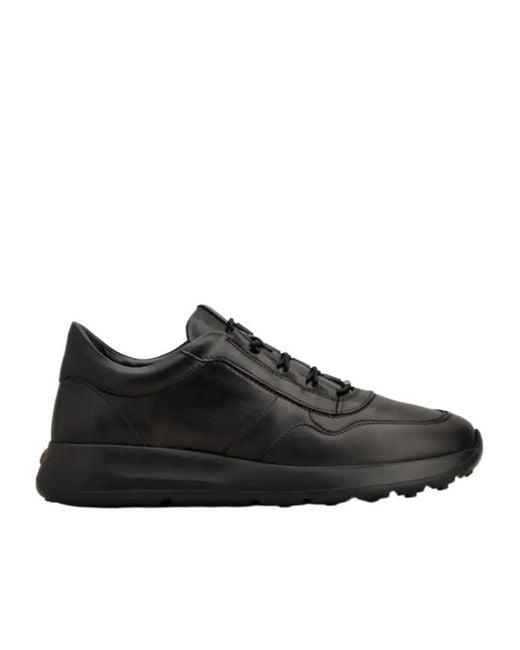 Tod's Black Leather Lace-Up Sneakers for men