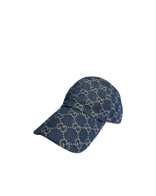 Gucci Blue Gg Cotton Denim Baseball Hat