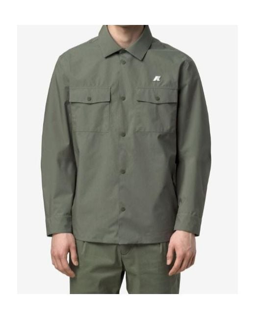 K-Way Green Waterproof Overshirt Shirt for men