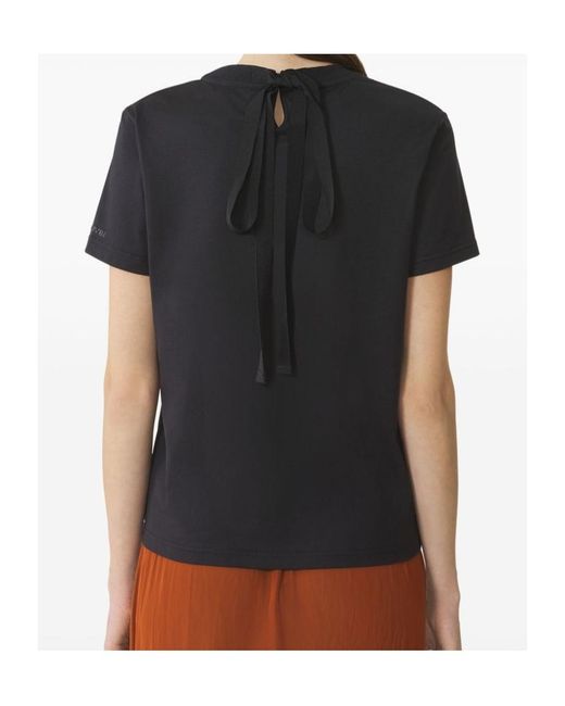 Lanvin Black Tie-Back Cotton T-Shirt