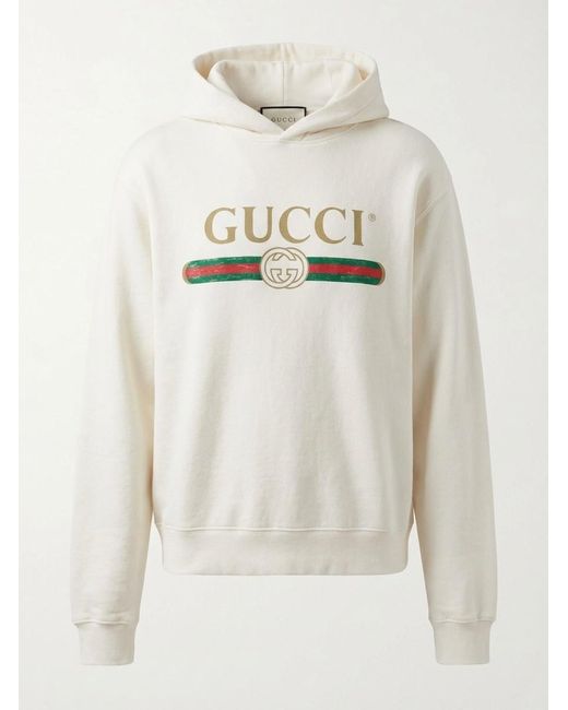 Gucci White Jersey Hoodie