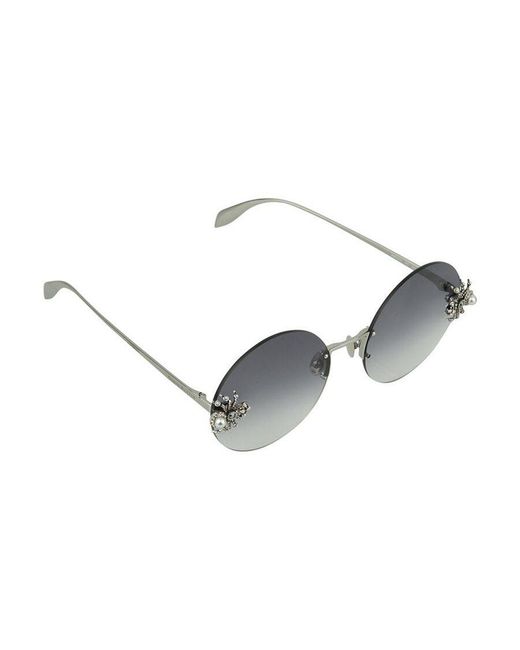 McQueen Gray Jewelled Spider Sunglasses
