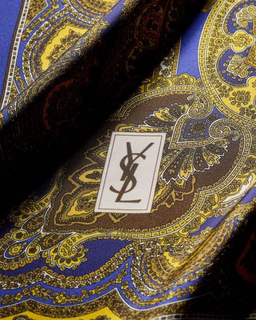 Saint Laurent Blue Square Scarf