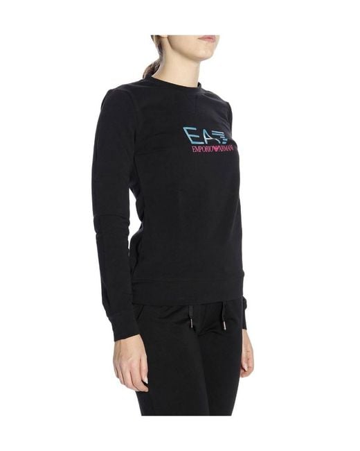 EA7 Black Round-Collar Sweatshirt
