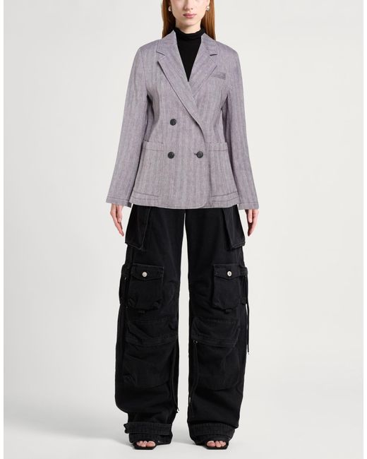 MAX&Co. Gray Long-Sleeve Double-Breasted Blazer