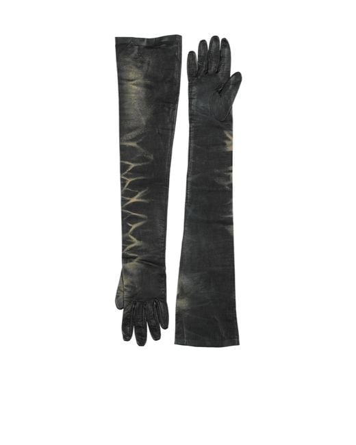 Maison Margiela Black Two-Tone Leather Gloves