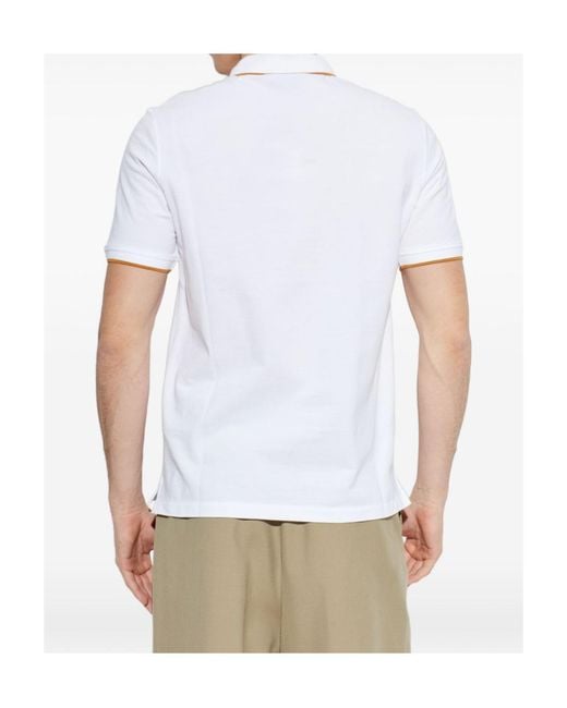 Paul Smith White Ps Logo Patch Polo Shirt for men