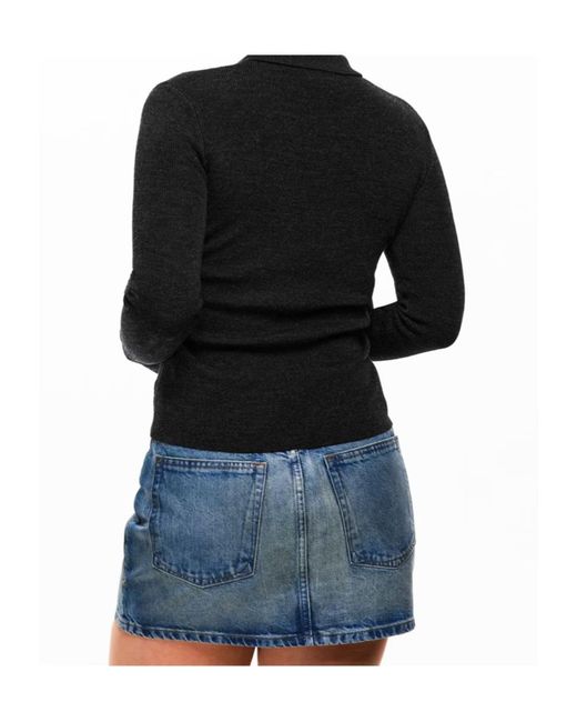 Ganni Black Polo Collar Knitwear