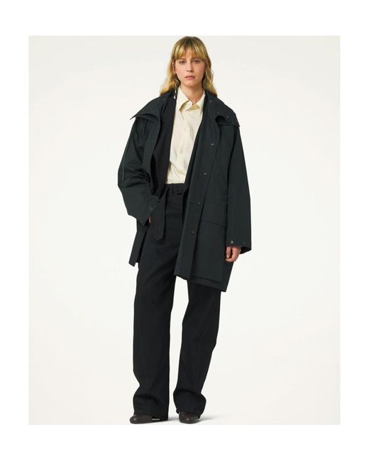 Lemaire Removable Hood Raincoat in Black | Lyst Lemaire Removable Hood Raincoat in Black | Lyst