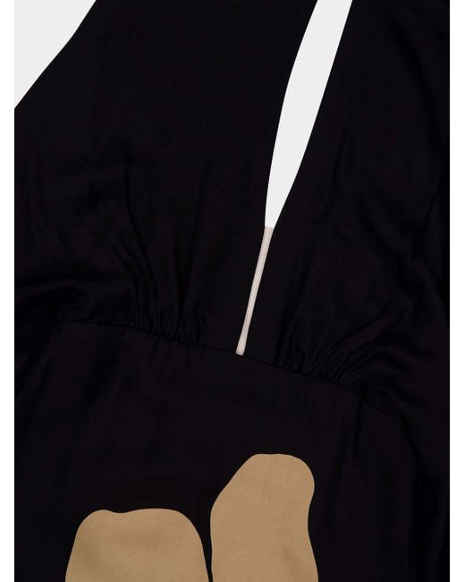 Johanna Ortiz Black Post Treasured Floral Midi Dress