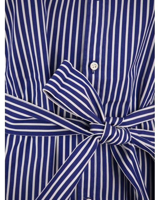 Polo Ralph Lauren Purple Striped Belted Buttoned Shirt Dress