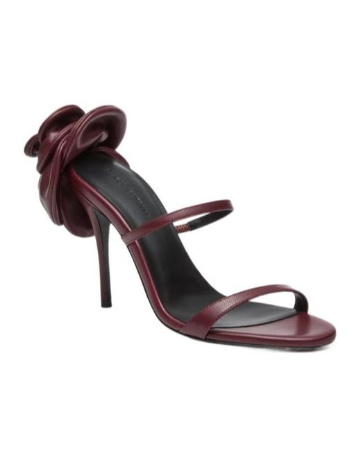 Magda Butrym Red Flower Heel Leather Sandals