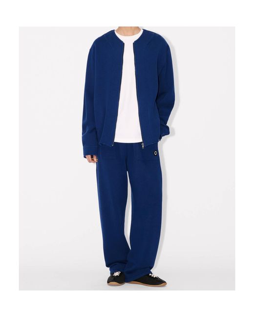 KENZO Blue Boke Flower 2.0 Embroidered Straight Jopants for men
