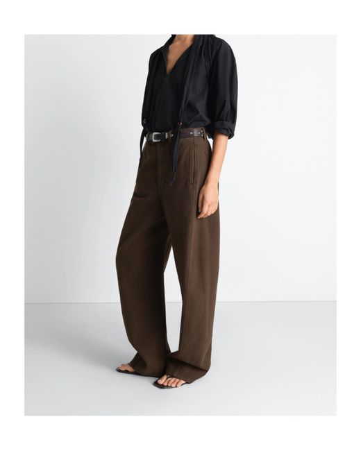 Lemaire Brown Twisted Belted Pants for men