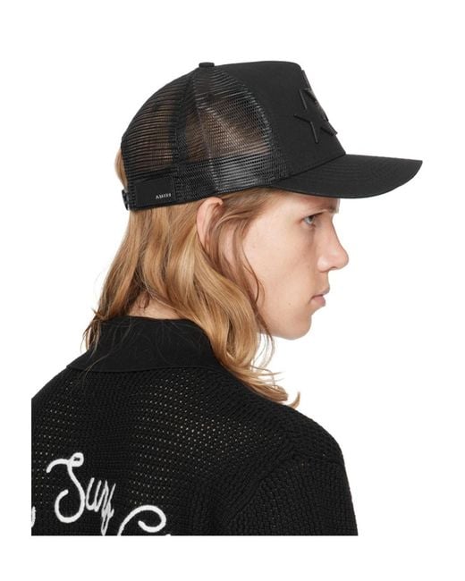 Amiri Black Logo Affixed Baseball Cap for men