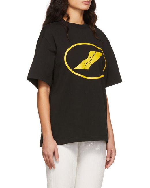 we11done Black Logo-Print Crew-Neck T-Shirt for men