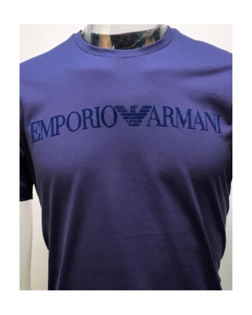 Emporio Armani Blue Logo T-Shirt for men
