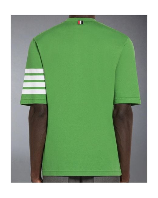 Thom Browne Green 4-Bar Round-Neck T-Shirt for men