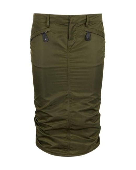 DSquared² Green Ruched Kick Skirt
