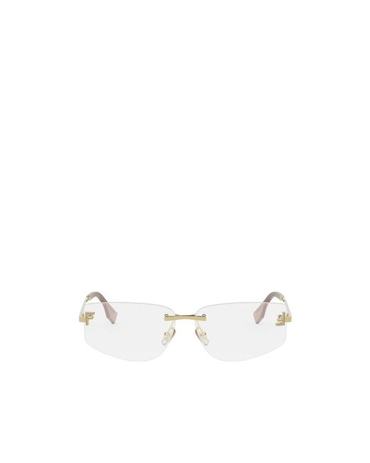 Fendi White Eyewear Cat-Eye Frame Glasses