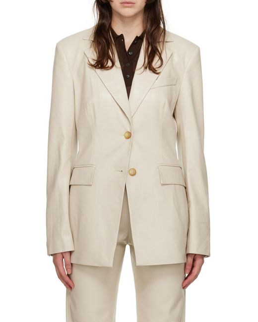 Nanushka Natural Single-Breasted Tailored Blazer