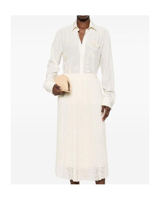 Ermanno Scervino White Floral Shirt