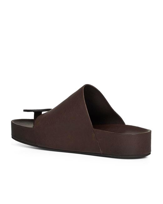 Uma Wang Brown Toe Round Head Slippers