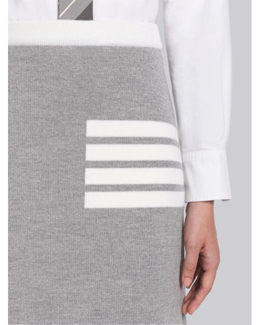 Thom Browne Gray A-Line Merino Wool Midi Skirt