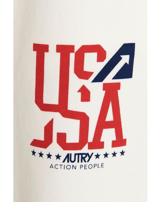 Autry White Logo-Printed Straight-Leg Pants for men