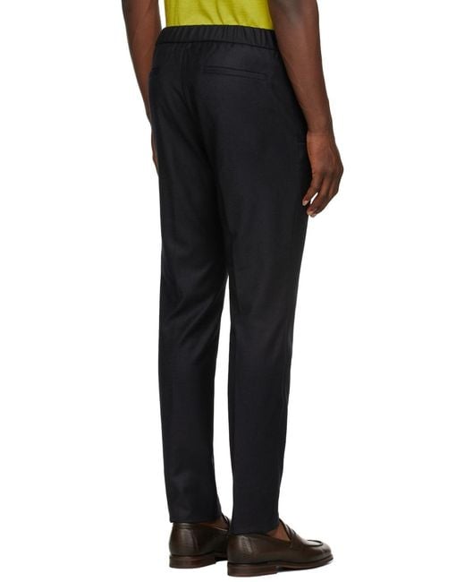 Loro Piana Black Logo Slim Casual Pants for men