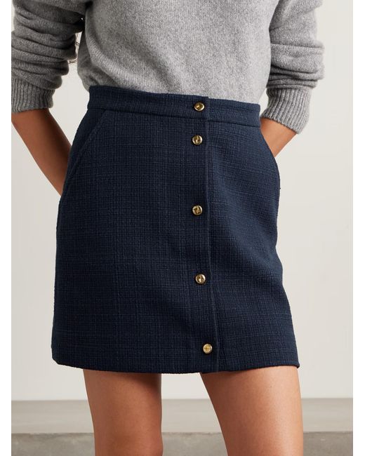 Blazé Milano Blue Missy Appaloosa Cotton-Blend Tweed Mini Skirt