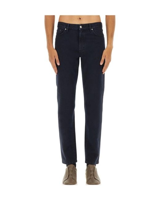 Zegna Blue Belt Loop Jeans for men