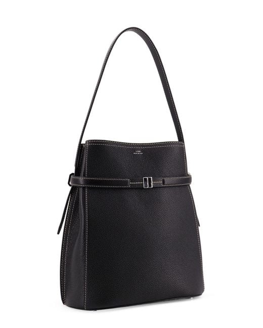 Totême  Black Totême Logo Printed Bucket Bag