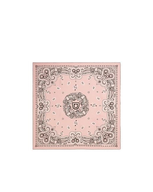 Ferragamo Pink Arabesque Print Silk Scarf