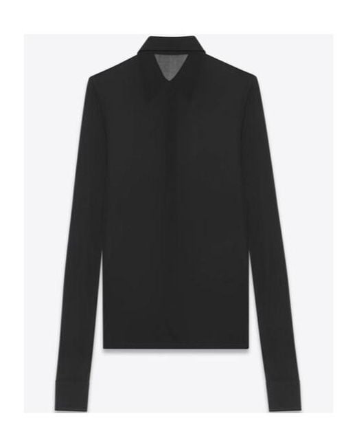 Saint Laurent Black Semi-Sheer Buttoned Shirt