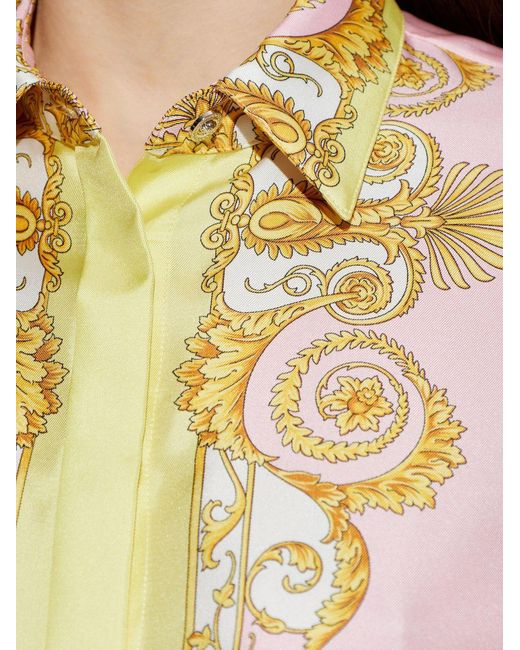 Versace White Pattern-Printed Long-Sleeved Shirt