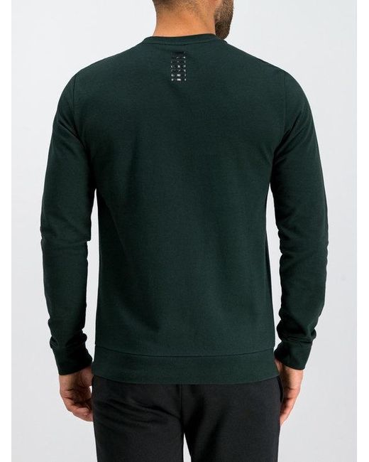 EA7 Green Logo Printed Hoodie for men