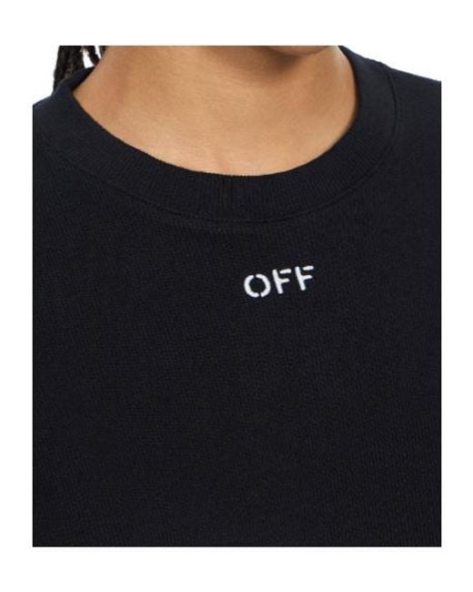 Off-White c/o Virgil Abloh Black Off Stamp Ribbed Cropped T-Shirt