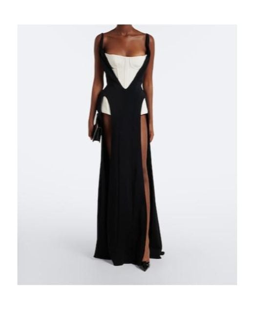 Mugler Black Re/Edit Jeu De Paume Crêpe Gown