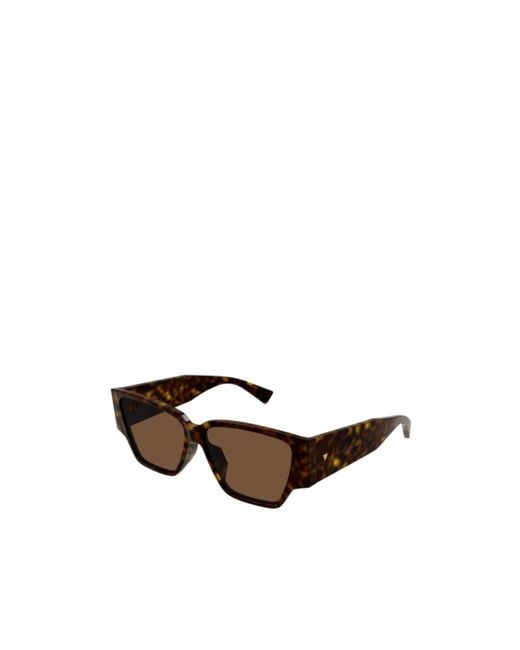 Bottega Veneta White Eyewear Rectangle Frame Sunglasses