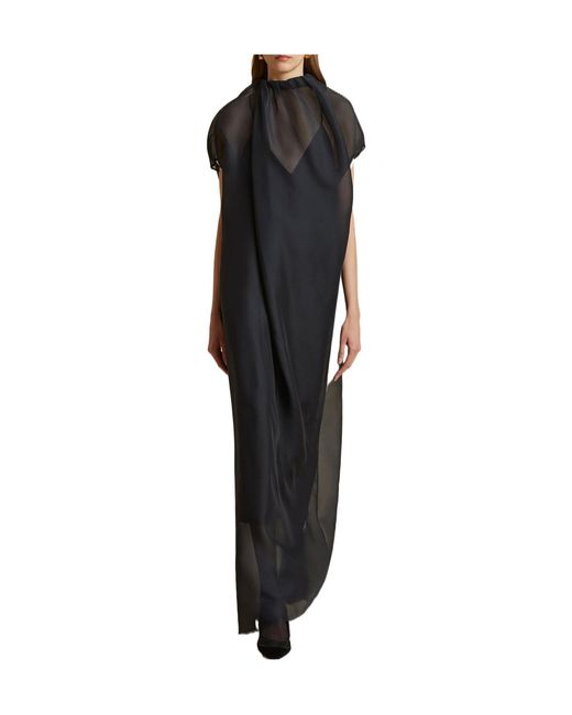 Khaite Black The Essie Draped Maxi Dress
