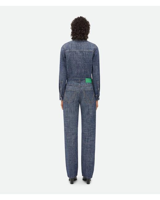 Bottega Veneta Blue Textured Denim Trousers