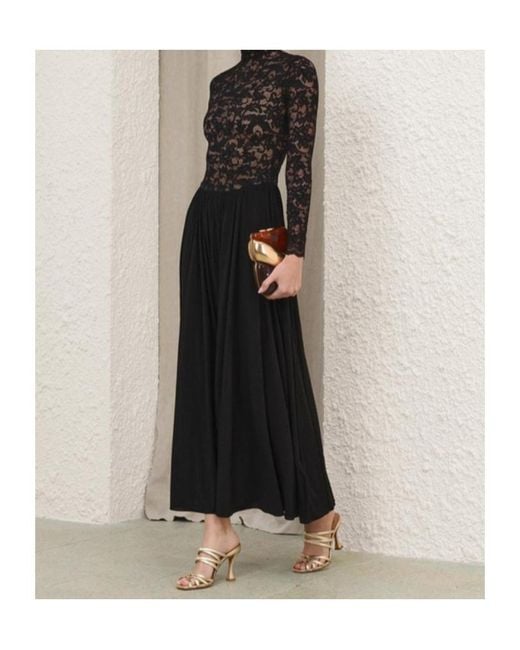 Zimmermann Black Lace Jersey Dress