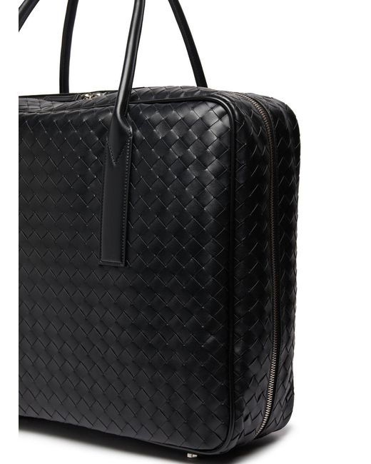 Bottega Veneta Black Getaway Logo Briefcase for men