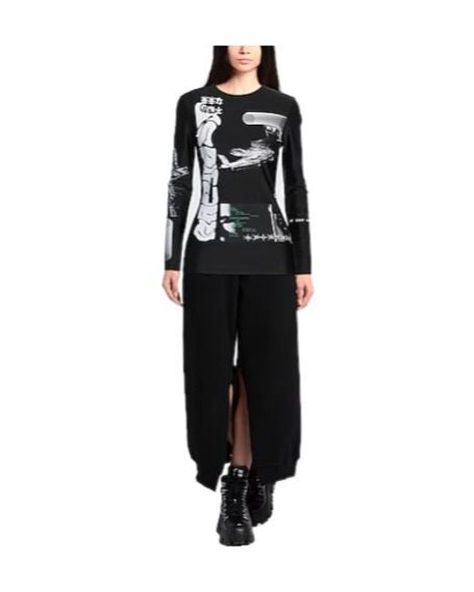 Sportmax Black Printed Stretch T-Shirt