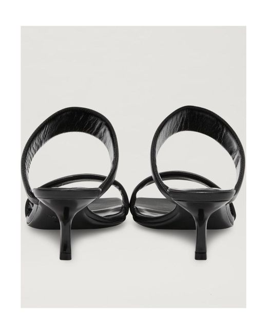 Palm Angels Black Logo-Embossed Square-Toe Sandals