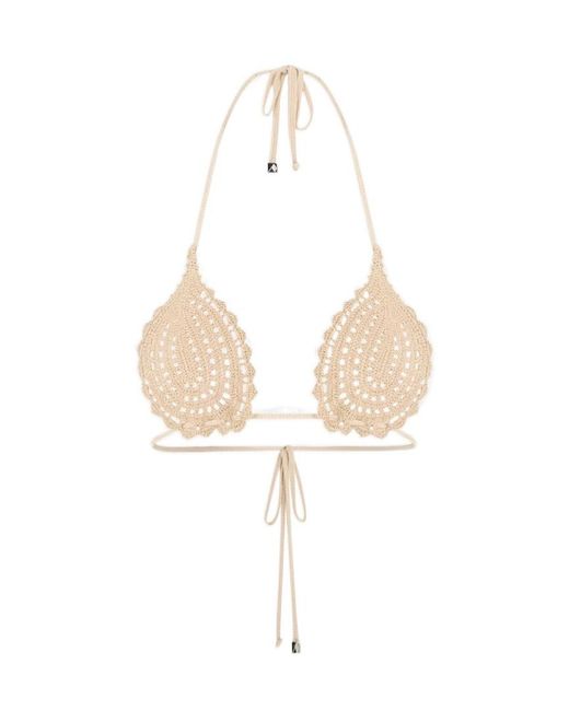 The Attico White The Il Primo Bagno Crochet Bikini Top