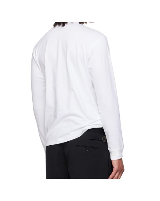 Comme des Garçons White Long Sleeve T-Shirt for men